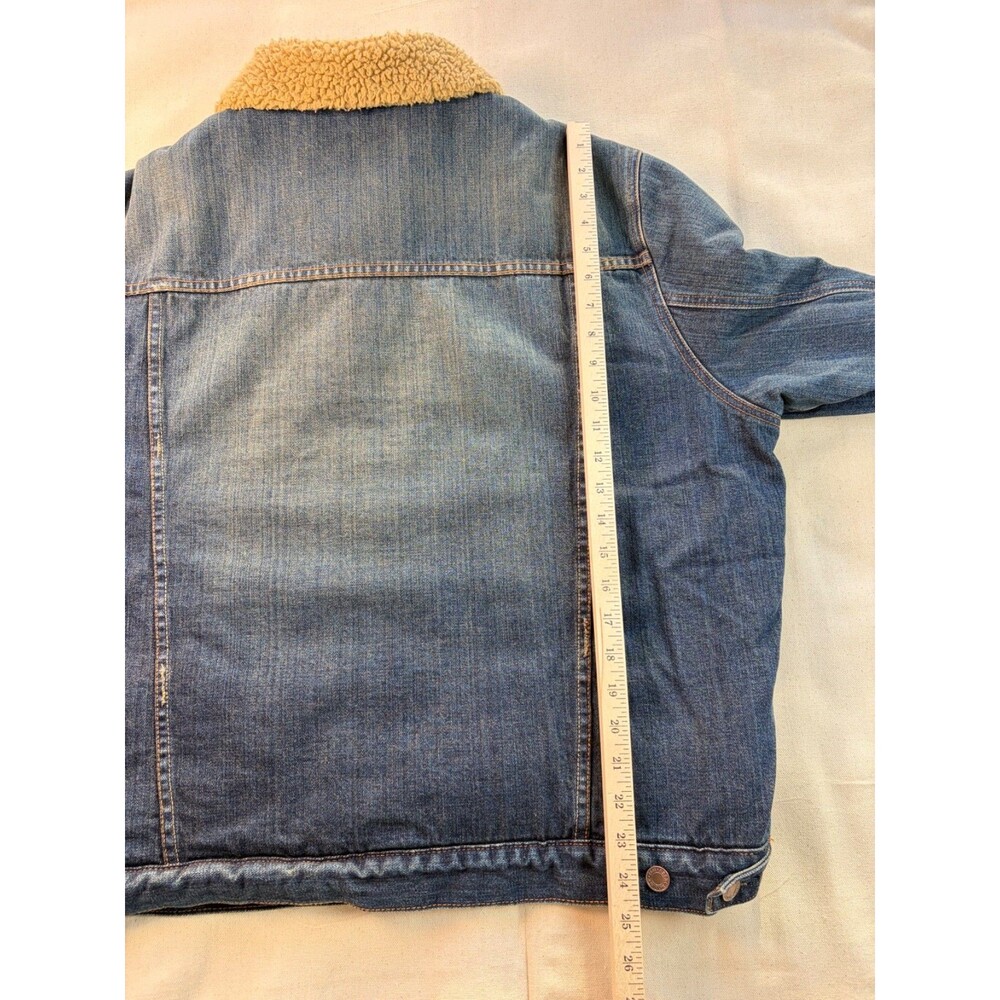 Abercrombie & Fitch Mens XL Sherpa Lined Denim Trucker Jacket Coat Y2K Vintage - Picture 7 of 7